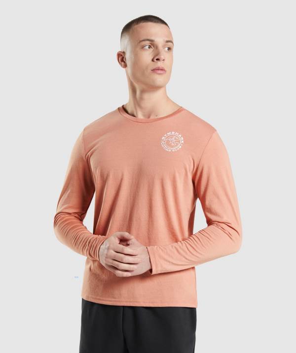 Panske Mikiny Gymshark Legacy Long Sleeve Ruzove | IZ1528973